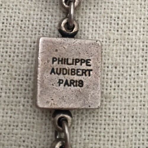 Philippe Audibert Paris Silver Tone Metal Link Bracelet 7.5