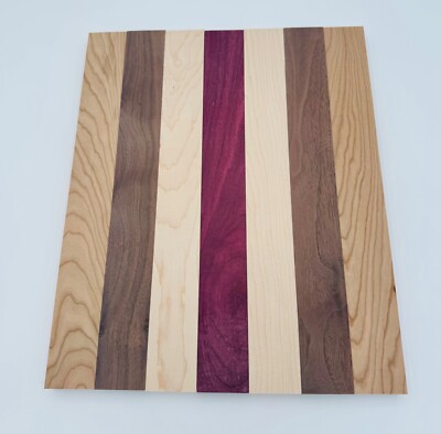 Exotic DIY Cutting Board Kit  2 Black Walnut  1 Purpleheart  2 Cherry 2 Maple