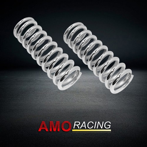 1 Pair 250 LBS 10" Tall Chrome Steel Coil Over Shock Springs ID 2 1/2" - Picture 2 of 5