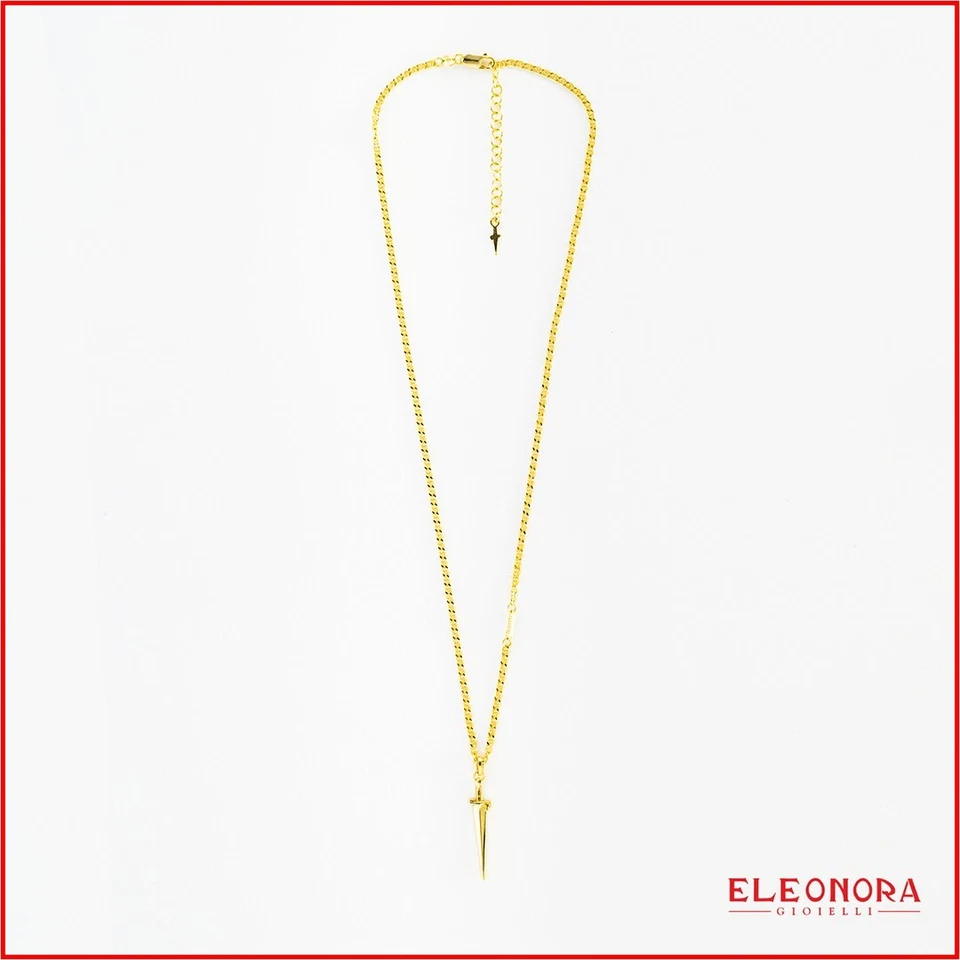 Collana da Uomo Cesare Paciotti in Argento 925 placcato Oro Spada Maglia Marina - Immagine 4 di 4