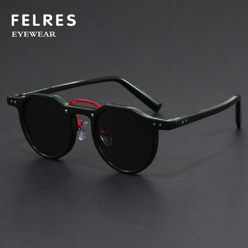 Gafas de sol con montura redonda para hombre punk moda retro conducción viaje gafas de sombra Foto 4 de 4