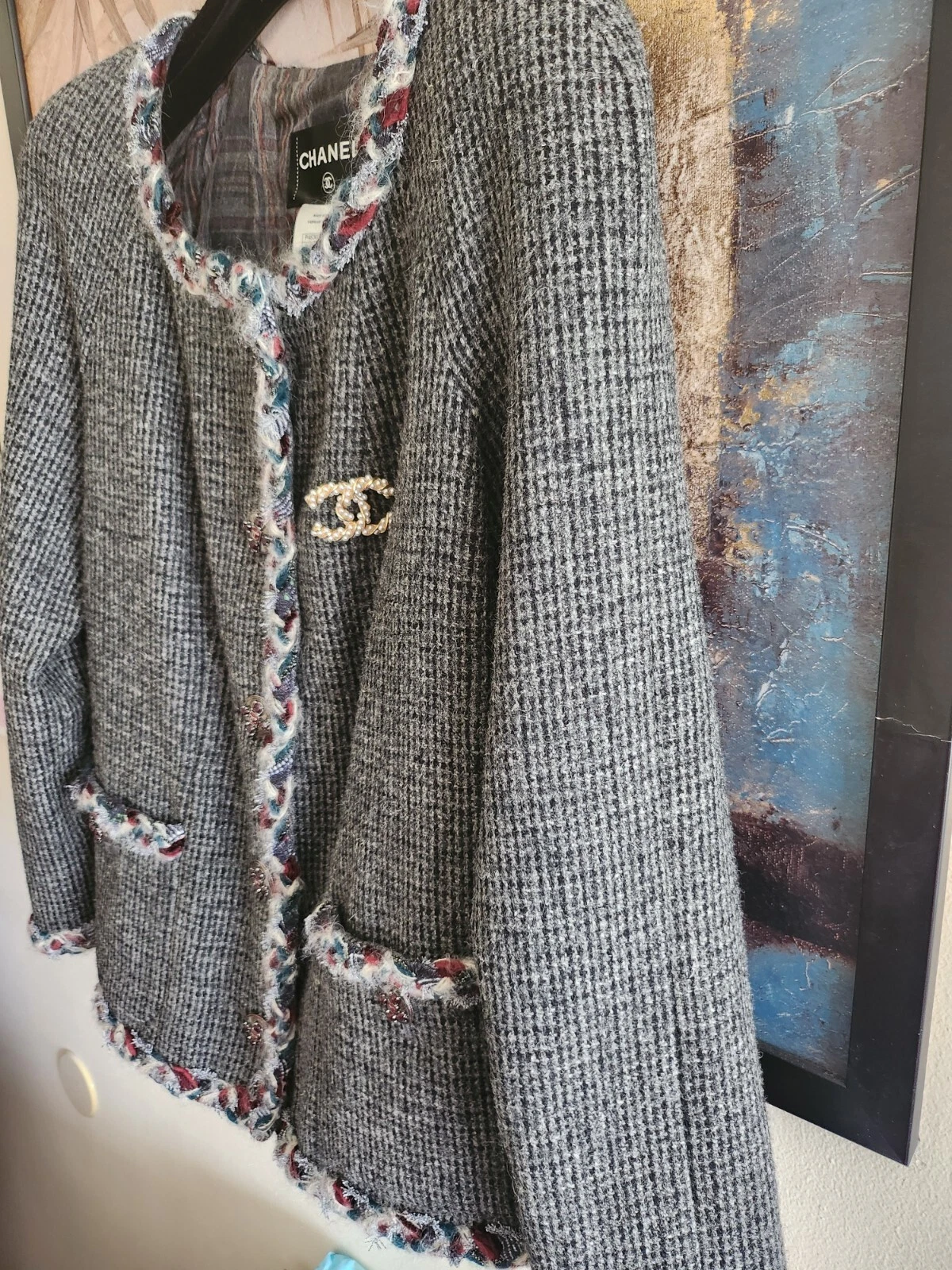 Giacca blazer CHANEL CC pre autunno 2013 P46302W05332 tweed lana passerella taglia 46