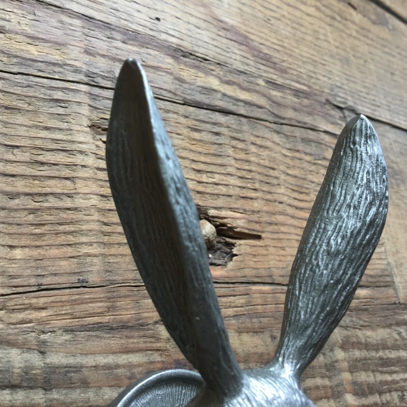 Cream Hare Coat Hook Rabbit Wall Sculpture Vintage Metal Retro