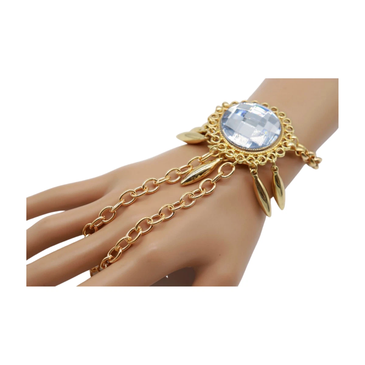 1pc Fashion Wrist Chain Bracelet Pendant Connected Metal Finger Ring Bangle  for Women Girls Hand Jewelry Gift | SHEIN EUQS