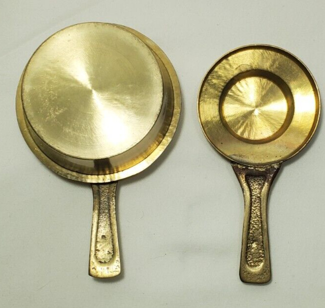 Vintage Brass Korean Fondue Set 6 Piece Floral Pattern