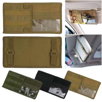 Tactical Molle Car Sun Visor Panel Organizer Pouch Holder Bag Storage Pocket New