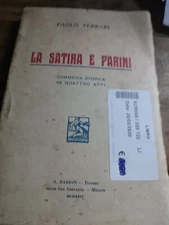 La Satira E Parini Ferrari Commedia Storica Barion Editrice Milano