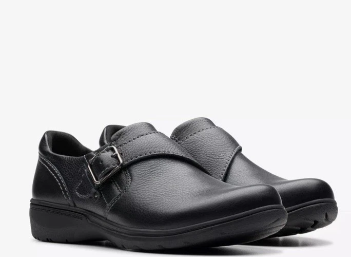 Scarpe Clarks Carleigh Jazz da donna in pelle nera taglia UK 6 D EUR 39 5