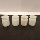 4 VINTAGE Small Individual MILK GLASS DAIRY CREAMER BOTTLES JARS. Almost 2”