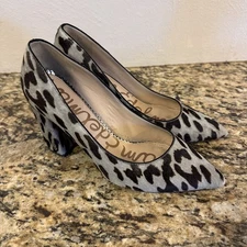 Sam Edelman Tatiana Women’s 7.5 Block Heel Leopard Genuine Calf Hair