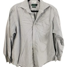 Lauren Ralph Lauren Dress Shirt Mens 17 White Green Blue Small Check