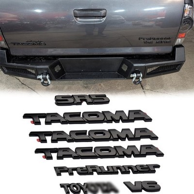 7Pcs Kit Overlay Emblem Blackout Fit For Tacoma Prerunner V6 SR5 Badge Nameplate