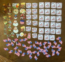 Vintage Stickers Mixed Lot Christmas-Baby-Flags Scrapbook-1D