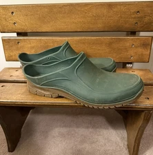 FLORABEST Mens Made Italy Green Rubber Clogs Garden Shoes Size 10 / 11  44 / 45