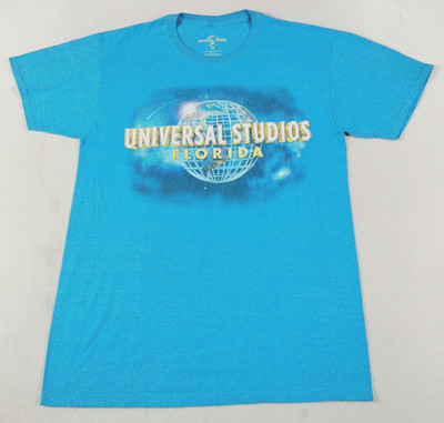 Universal Studios Shirt Mens Medium Blue Florida Globe Graphic Tee Tagless Park