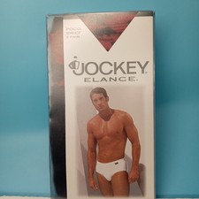 Vintage Mens Jockey Elance Poco Briefs Size M 32-34 2 pair Blue Red 100 Combed
