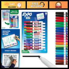 21 Count Dry Erase Markers Set - Low Odor Fine Tip Whiteboard Markers, Assorted
