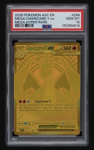 2026 POKEMON ASC EN-ASCENDED HEROES MEGA HYPER RARE MEGA CHARIZARD Y EX PSA 10