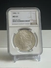 1886 Morgan Silver Dollar $1 MS63 NGC Graded Coin Philadelphia Minted