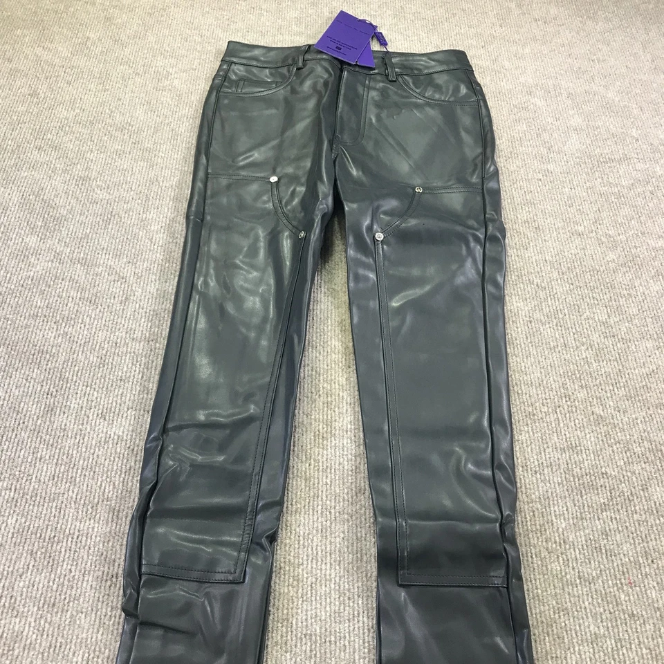 Брюки мужские Guapi 28 черные искусственная кожа расклешенные ограниченный выпуск дизайнерские 54/100 - Изображение 4 из 4