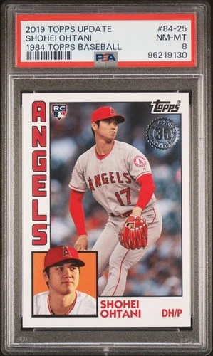 2019 Topps Update Baseball Shohei Ohtani #84-25 1984 35th Anniversary PSA 8