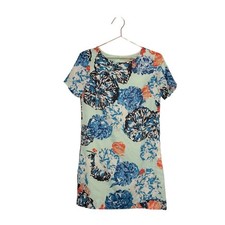 J. Crew Floral Lined Teal/Blue/Orange Shift Dress - Size 0