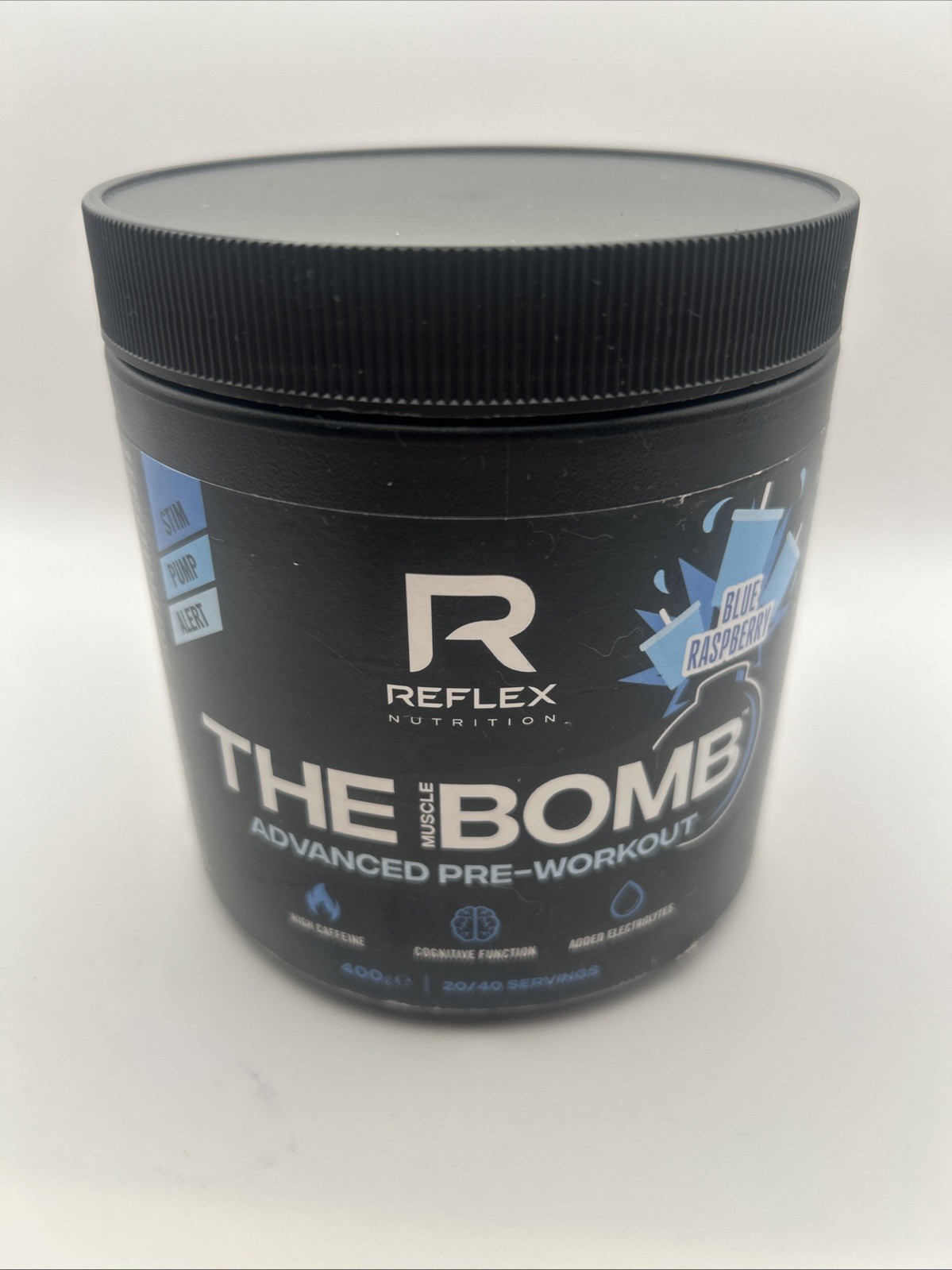 Reflex The Muscle Bomb  Blue Raspberry 400g 20/40 serv Exp 12/26