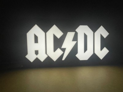 ACDC | Batteriekasten | Lightbox | Nachtlicht | Merchandise | USB Anschluss