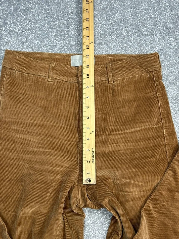 Everlane The Corduroy Pants Womens 8 Brown Cotton Stretch High Rise Wide Leg - Image 3 of 4