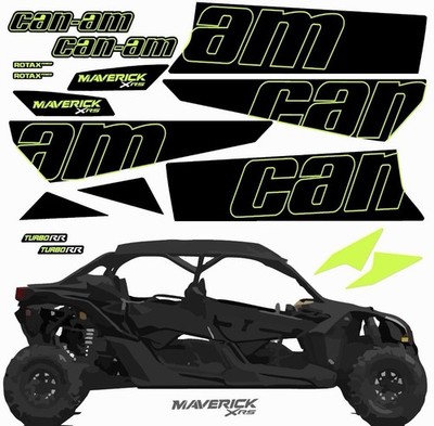 Can-am Maverick XRS Turbo RR 4 plazas UTV Decals Stickers Set Graphics