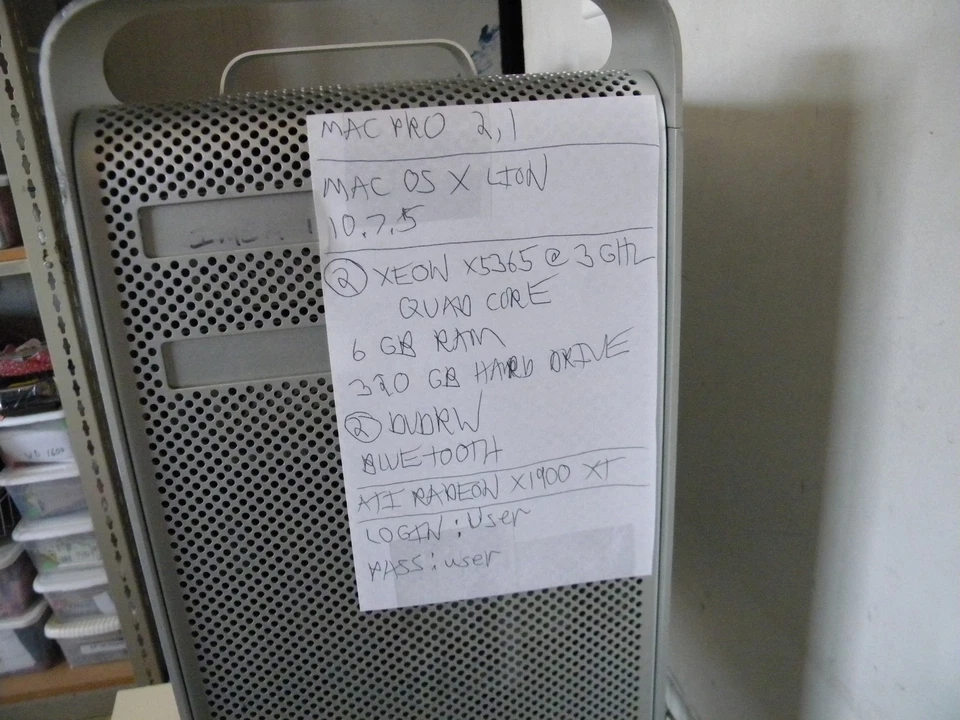 Apple A1188 Mac Pro 2.1 Xeon X5365 @ 3GHz 2x 4C 6GB 320GB ATI X1900 XT 07-08 yrs - Image 2 of 4