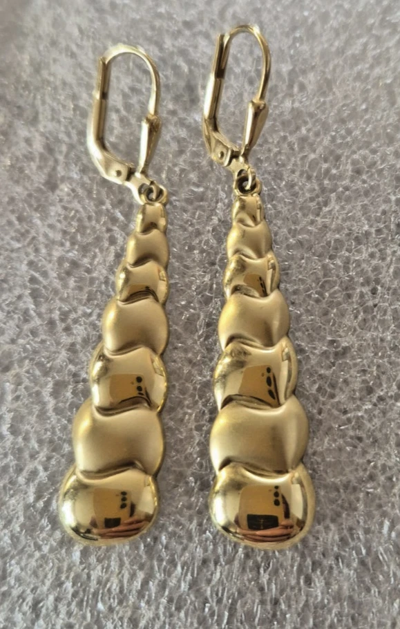 Ohrhänger  585er Gold  14 kt Gelbgold  Ohrringe  - 4,5 cm lang - Bild 2 von 4