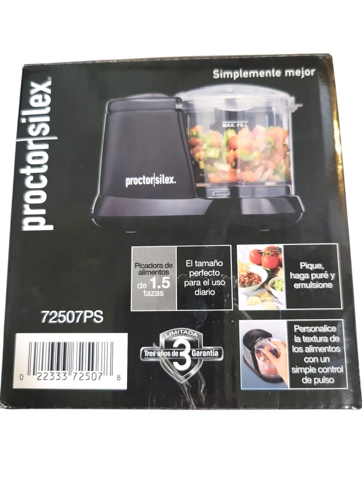 Proctor Silex 1.5 Cup Capacity Food Processor Black NIP Never Opened - Image 2 of 4