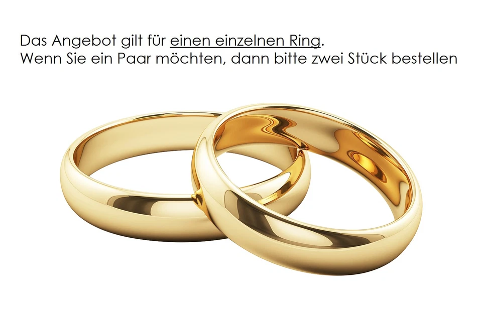 Trauring aus 375 Gold 4 mm Breite Echtgold hochglanzpoliert Gelbgold Weißgold - Bild 4 von 4