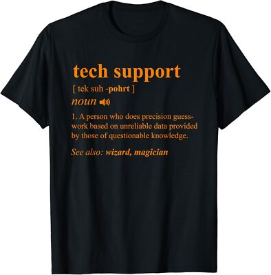 NEW LIMITED Tech Support Definition Funny Computer Geek Programmer T-Shirt S-3XL