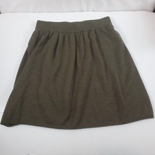 Eileen Fisher 100 Merino Wool A Line Skirt Cypress Green Pull On Large