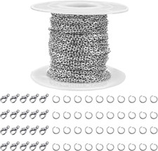 33 Feet Stainless Steel Jewelry Chains for Jewelry Making - Silver Chain Roll wi