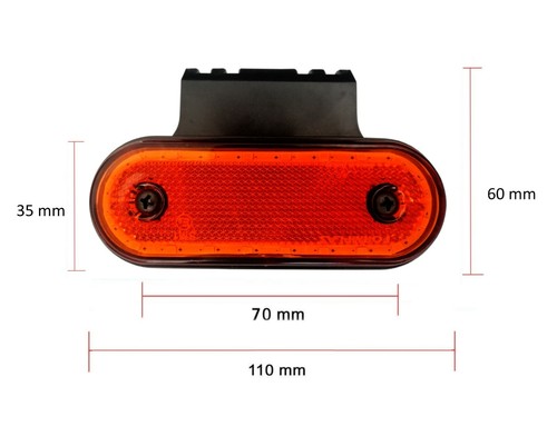 2x Luce Ingombro Posizione 20 LED Arancio Supporto 12/24V Per Camion Furgoni - Foto 6 di 6
