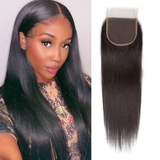 Virgin Brazilian Straight Human Hair Closure FOR Bundles - 20 Inches 4x4