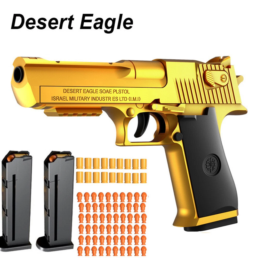 Desert Eagle, Pistolet Jouet, Blaster en Mousse, Jouet Pistolet à Balle  Souple en Mousse, Cadeaux d'anniversaire pour Enfants, modèle de Pistolet  de Simulation (Argent) : : Jeux et Jouets