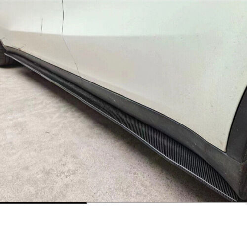 Carbon Fiber Side Skirt Extension Lip Panel Set fit for 2020-2024 Tesla Model Y - Picture 3 of 5