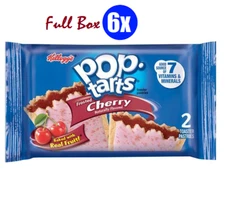 6x Packs Kellogg's Pop Tarts Frosted Cherry Toaster Pastries- 3.67oz, Full Box