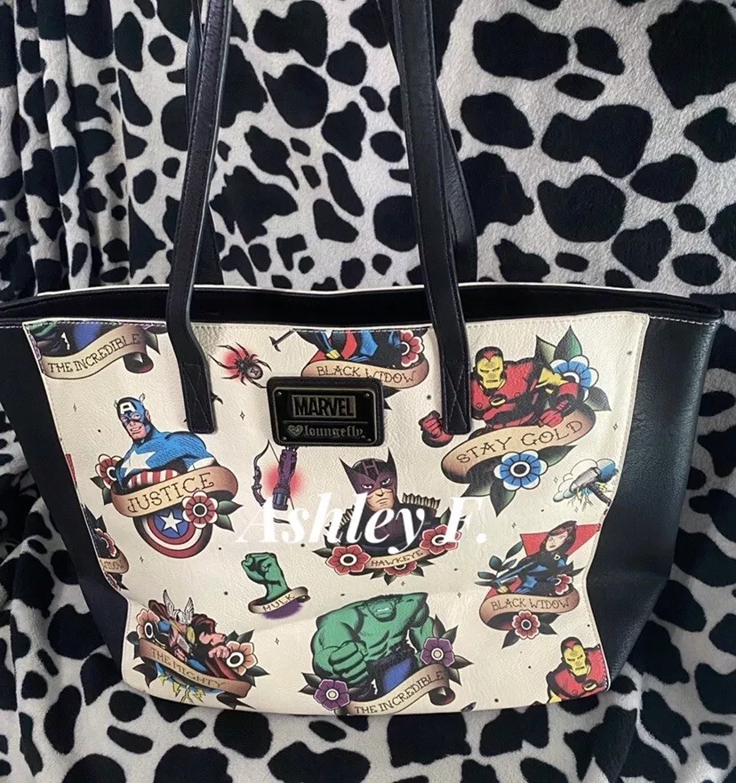 Loungefly Marvel Avengers Tattoo Loungefly Comic Tote Purse
