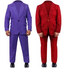 BURGUNDY SUIT HALLOWEEN 2024 FANCY DRESS COSTUME MENS CLOWN FILM MOVIE OUTFIT