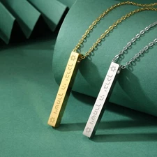 VASSAGO Star of David Hebrew Cube Pendant Necklace Stainless Steel Jewelry