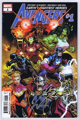 Avengers #1 (LGY #691) NM Signed w/COA Jason Aaron 2018 Marvel
