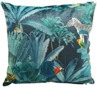 Velvet Cushion Cover, Royal Palm Midnight, 17x17", Handmade, tropical, Jungle