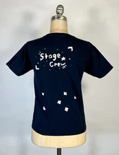 Vintage 1990's handmade STAGE CREW black tee T-shirt with puff paint daisies XS