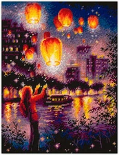 Magic Needle Counted Cross-Stitch Kit Sky Lanterns 550-761