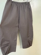 Niche Monsoon Womens Gray Relaxed Elastic Waist Pull On Crop Pants L 